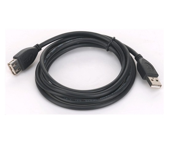 GEMBIRD Kabel USB 2.0 A-A prodlužovací 1,8m Professional (černý, zlacené kontakty)