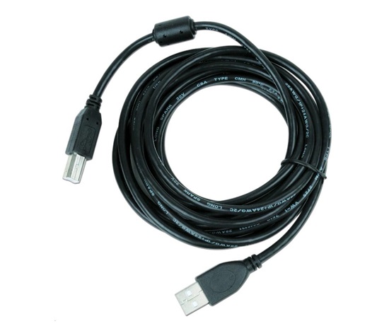 GEMBIRD Kabel USB 2.0 A-B propojovací 4,5m Premium (černý, ferit, zlacené kontakty)