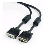 GEMBIRD Kabel VGA prodlužovací 1,8m, černý (HD15M/F, dvojité stínění, feritová jádra)