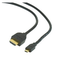 GEMBIRD Kabel HDMI-HDMI micro 3m, 1.3, M/M stíněný, zlacené kontakty, černý