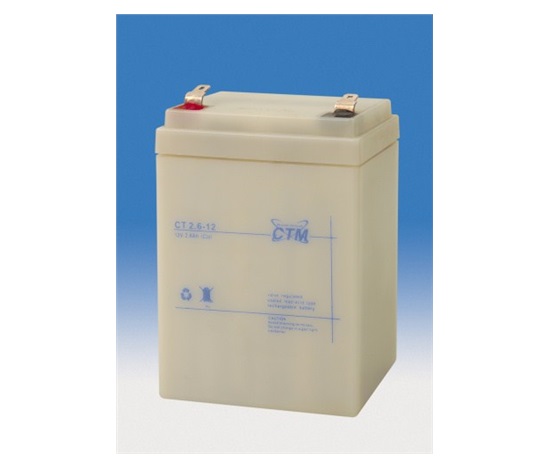 Baterie - CTM CT 12-2,6 (12V/2,6Ah - Faston 187), životnost 5let