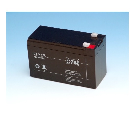 Baterie - CTM CT 12-9L (12V/9Ah - Faston 250), životnost 5let