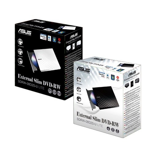 Asus Dvd Writer Sdrw 08d2s U Lite Black External Slim Dvd Rw Black Usb Ed System A S