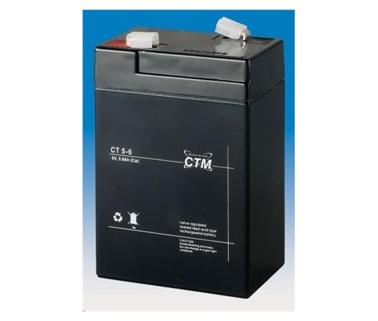 Baterie - CTM CT 6-5 (6V/5Ah - Faston 187), životnost 5let