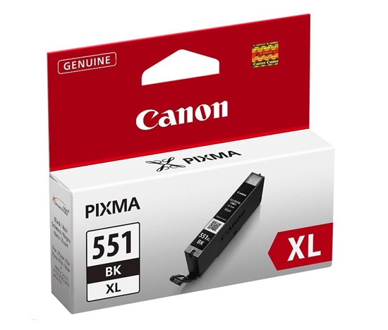 Canon CARTRIDGE CLI-551BK XL černá pro Pixma iP, Pixma iX, Pixma MG a Pixma MX 6850, 725x, 925, 8750 (1130 str.)