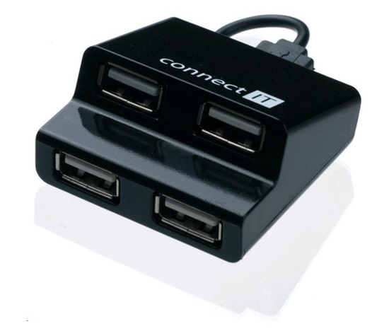 CONNECT IT USB 2.0 hub STEP 4 porty, černý