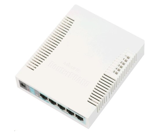 MikroTik RouterBOARD RB260GS (CSS106-5G-1S), Taifatech TF470 CPU, výkonný nastavitelný switch, 5x LAN, 1xSFP slot