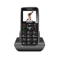 EVOLVEO EasyPhone, mobilní telefon pro seniory s nabíjecím stojánkem (černá barva)