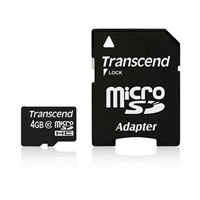 TRANSCEND Micro SDHC Class 10 4GB + adaptér