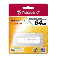 TRANSCEND Flash Disk 64GB JetFlash®370, USB 2.0 (R:16/W:6 MB/s) bílá