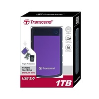 TRANSCEND externí HDD USB 3.1 StoreJet 25H3P, 1TB, Purple (nárazuvzdorný)