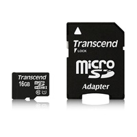 TRANSCEND MicroSDHC karta 16GB Premium, Class 10 UHS-I 300x + adaptér