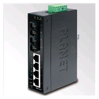 Planet switch ISW-621T, průmysl.verze 4x10/100+2x100BaseFX (SC) MM 2km, DIN, IP30, -40 až 70°C, 12-48V