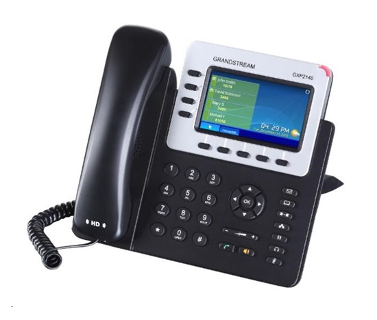 Grandstream GXP2140 [VoIP telefon - 4x SIP účet, HD audio, 5 program.tlačítek, bluetooth, EHS, barevný LCD, 2x GLAN]