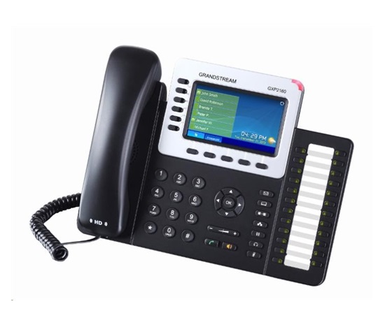 Grandstream GXP2160 [VoIP telefon - 6xSIP účet, HD audio, 5prog.tl. + 24 předvoleb, bluetooth, EHS,barevný LCD,2x GLAN]