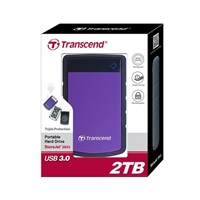 TRANSCEND externí HDD USB 3.1 StoreJet 25H3P, 2TB, Purple (nárazuvzdorný)