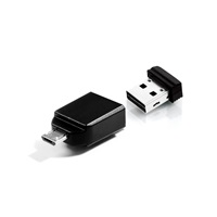 VERBATIM Flash Disk 32GB Store ‘n‘ Stay Nano + micro USB OTG adaptér, USB 2.0, černá