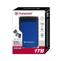 TRANSCEND externí HDD USB 3.0 StoreJet 25H3B, 1TB, Blue (nárazuvzdorný)