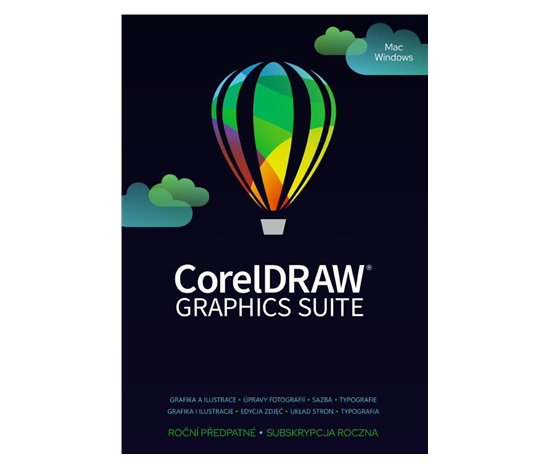 CorelDRAW Graphics Suite 365 dní pronájem licence (Single) EN/FR/DE/IT/SP/BP/NL/CZ/PL