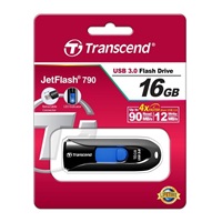 TRANSCEND USB Flash Disk 16GB JetFlash®790, USB 3.1 (R:90/W:12 MB/s) černá/modrá