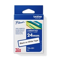 BROTHER TZE251 - kazeta TZ šířky 24mm, laminovaná TZE-251, bílá/černé písmo