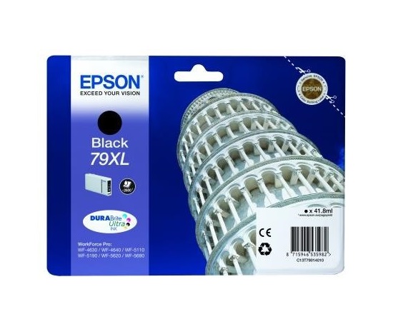 EPSON Ink čer WF-5xxx Series Ink Cartridge "Pisa" 79 XL Black (41,8 ml)