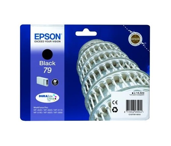 EPSON Ink čer WF-5xxx Series Ink Cartridge "Pisa" 79 Black (14,4 ml)