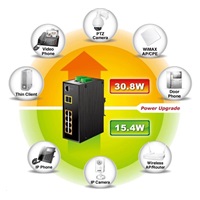 Planet IGS-10020HPT PoE switch 8x 1000Base-T, 2x SFP, 802.3at 270W, IP30, -40 až 75°C, SNMP, IGMPv3, IPv6