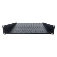 Intellinet police do racku 19", Fixed Shelf, 2U, 400mm depth, Front mounting, max load 25kg, Black