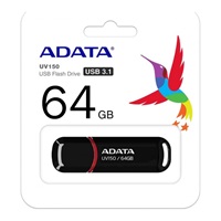 ADATA Flash Disk 64GB UV150, USB 3.1 Dash Drive (R:90/W:20 MB/s) černá