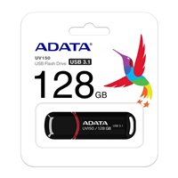 ADATA Flash Disk 128GB UV150, USB 3.1 Dash Drive (R:90/W:20 MB/s) černá