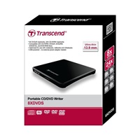 TRANSCEND externí DVD vypalovačka slim, USB 2.0, Black (+CyberLink Media Suite 10)