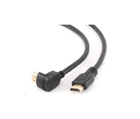 GEMBIRD Kabel HDMI - HDMI 1.8m, 90° konektor (v1.4, M/M, zlacené kontakty, úhlový, stíněný)