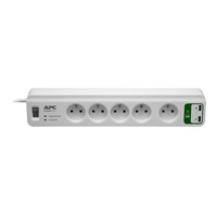 APC Essential SurgeArrest 5 outlets with 5V, 2.4A 2 port USB Charger 230V France, 1.8m