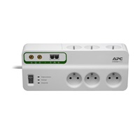 APC Home/Office SurgeArrest 6 Outlets with Phone & Coax Protection 230V France, 3m