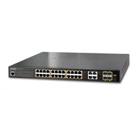 Planet GS-4210-24P4C PoE+ switch 28x 10/100/1000Base-T, 802.3at do 220W, VLAN, SNMP/WEB