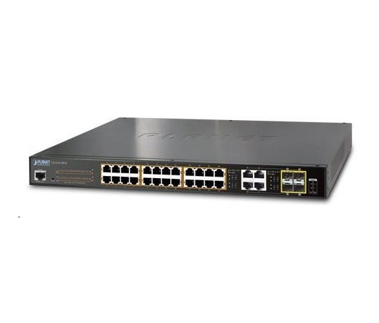 Planet GS-4210-24P4C PoE+ switch 28x 10/100/1000Base-T, 802.3at do 220W, VLAN, SNMP/WEB