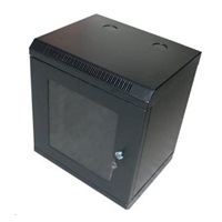 XtendLan 10" nástěnný rozvaděč 9U 350x280, nosnost 50 kg, dveře z plexiskla, svařovaný, černý