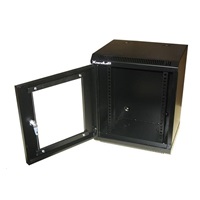 XtendLan 10" nástěnný rozvaděč 9U 350x280, nosnost 50 kg, dveře z plexiskla, svařovaný, černý