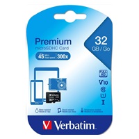 VERBATIM MicroSDHC karta 32GB Premium, U1