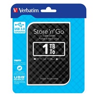 VERBATIM Externí HDD 1TB Store ‘n‘ Go Portable Hard Drive USB 3.0, Black GEN II