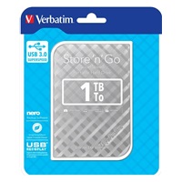VERBATIM Externí HDD 1TB Store ‘n‘ Go Portable Hard Drive USB 3.0, Silver GEN II
