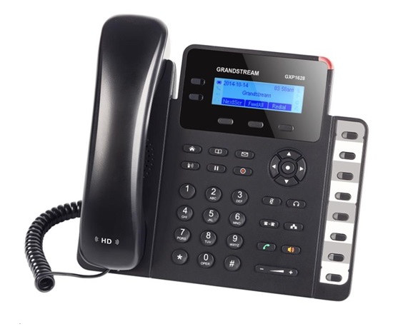 Grandstream GXP1628 [VoIP telefon - 2x SIP účet, HD audio, 3 prog.tl.+8 předvoleb, switch 2xLAN 1000Mbps, PoE]