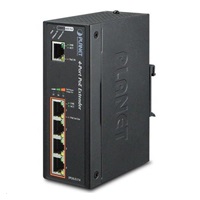 Planet IPOE-E174 PoE extender + switch, IEEE802.3at, 4 + 1x 1000Base-T, DIN, IP30, 60W