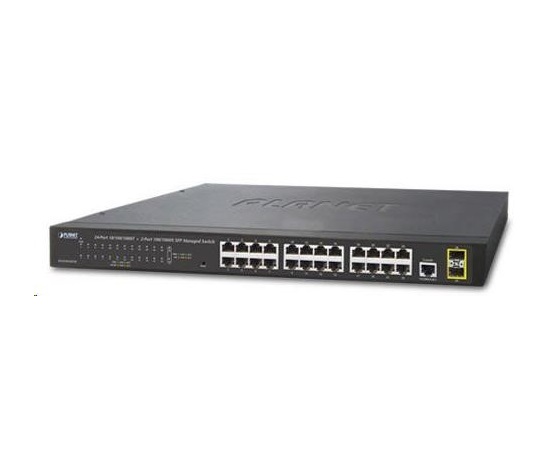 Planet switch GS-4210-24T2S, L2/L4, 24x 1000Base-T, 2x SFP, web, SNMP V3, VLAN, QOS, IPV6