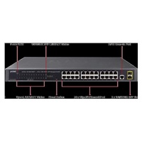 Planet switch GS-4210-24T2S, L2/L4, 24x 1000Base-T, 2x SFP, web, SNMP V3, VLAN, QOS, IPV6