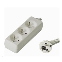 PREMIUMCORD Prodlužovací přívod 230V 3m, 3 zásuvky, bílá