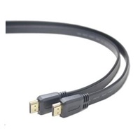 PREMIUMCORD HDMI High Speed + Ethernet plochý kabel, zlacené konektory, 2m