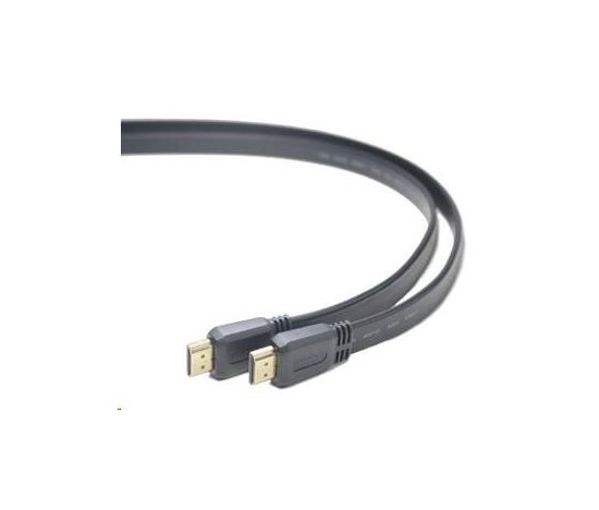 PREMIUMCORD HDMI High Speed + Ethernet plochý kabel, zlacené konektory, 2m
