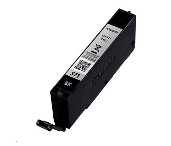 CANON CARTRIDGE CLI-571 BK černá pro PIXMA MG575x, MG685x, MG775x, TS505x, TS605x, TS805x, TS905x (398 str.)